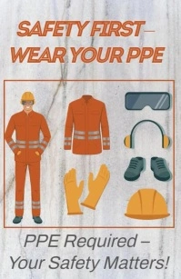 White Vintage Wear Ppe Sign Design Tabloid Tablóide template