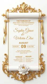 White Vintage Wedding Invitation Instagram Story Instagram-verhaal template