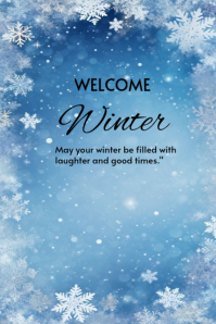 White Vintage Welcome Winter  Poster template