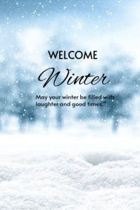 White Vintage Welcome Winter  Poster template