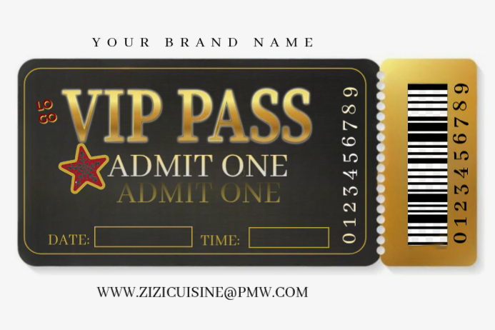 Copy of White Vip Pass Ticket Poster | PosterMyWall