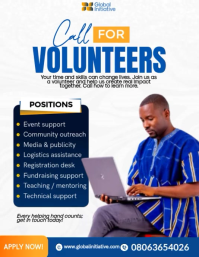 White Volunteer Recruitment Flyer Video template