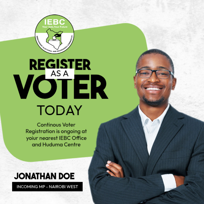 White Voter Registration Instagram Post Template | PosterMyWall
