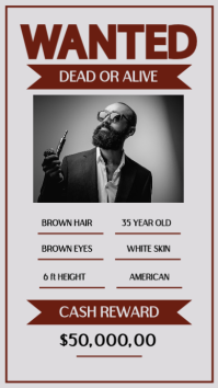 White Wanted Poster Instagram na Kuwento Template