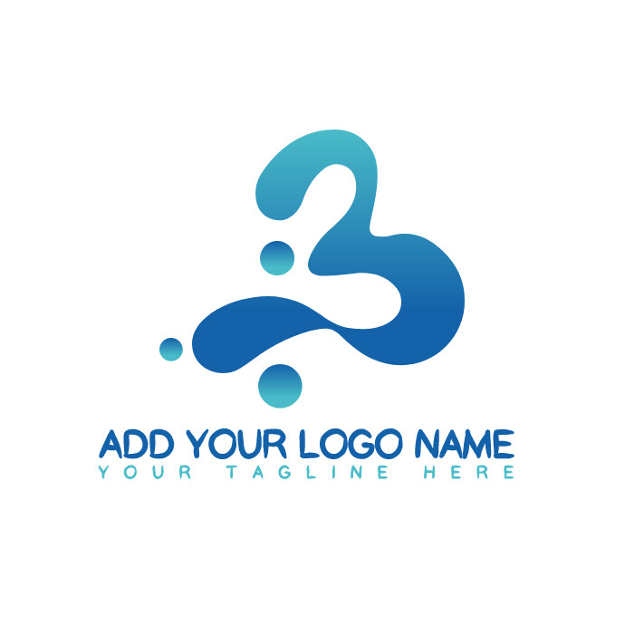 White  Water/initial Letter B With Bubble/num Logo template