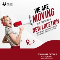 White  We Are Moving New Locetion Square (1:1) template