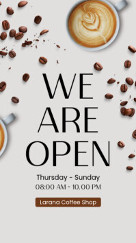 White We Are Open Instagram Story template
