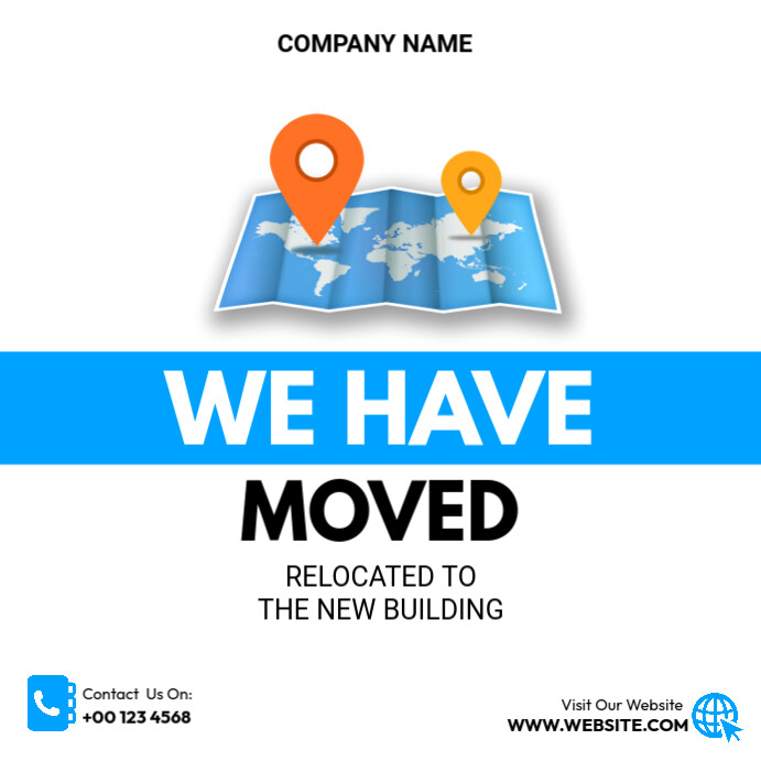 White  We Have Moved Relocated The New Building  Instagram Post template