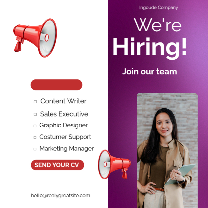 White We Hire New Jobs Designer's Webinar New Instagram Post Template ...