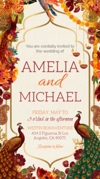 White Wedding Invitation Instagram Story template