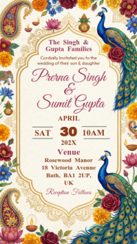 White Wedding Invitation Instagram Story template