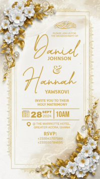 Weiß Wedding Invitation Instagram Story Template
