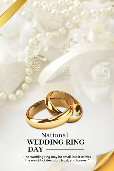 White Wedding Ring Day Poster Template | PosterMyWall