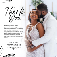White Wedding Thank You Square template