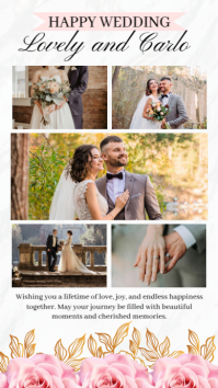 White Wedding Wish Photo Collage Instagram Story template