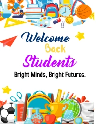 White Welcome Back Students Template  Flyer (