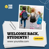 White Welcome Back To School Instagram Post template