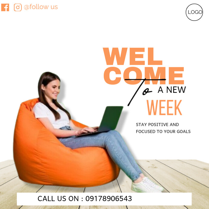 White Welcome To A New Week Instagram Post Template | PosterMyWall