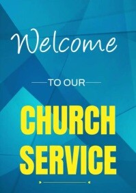 White Welcome To Church A4 template