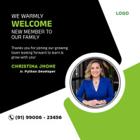 White Welcome To The Team Instagram Post template