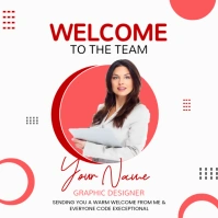 White Welcome To The Team Poster Square (1:1) template