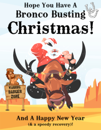 White  Western Merry Christmas Card Flyer (us Letter) template