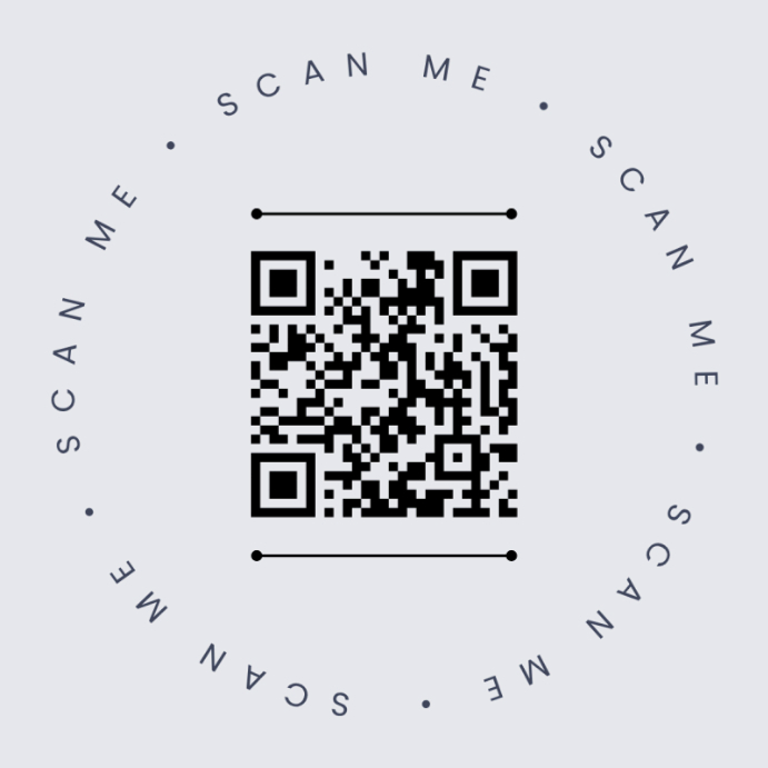 Plantilla de White White And Black Minimalist Business Qr Code Circle ...