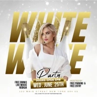 White White Wine Party Flyer Square (1:1) template