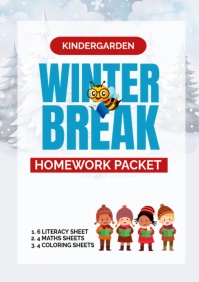 White Winter Break  A4 template