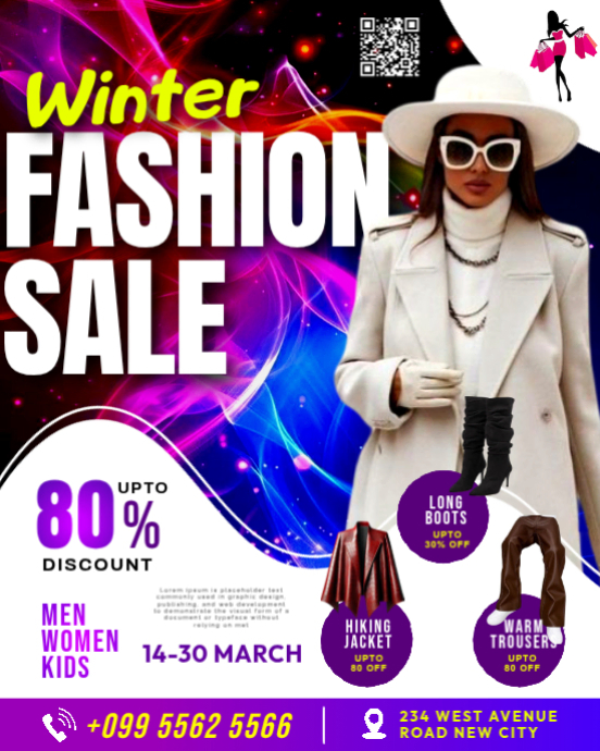 Plantilla de White Winter Clothing Apparel Fashion Sale Women's Coats ...