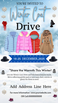 White Winter Coat Drive  Instagram Story template