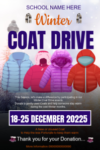 White Winter Coat Drive  Poster template