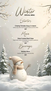 White Winter Menu Instagram Story Indaba yaku-Instagram template