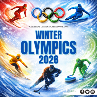 White Winter Olympics 2026 Instagram Post template