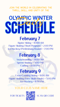 White Winter Olympics Schedule Instagram Story Instagram-Story template