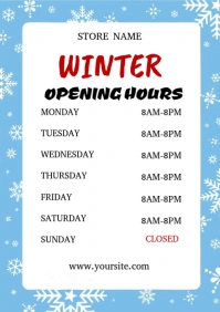 White Winter Opening Hours A2 template