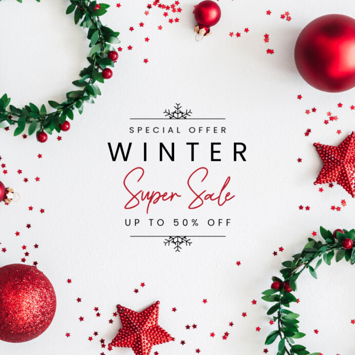 White Winter Sale Instagram Post Template | PosterMyWall