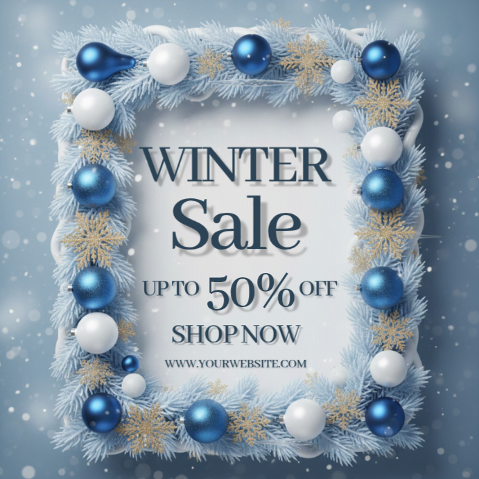 White Winter Sale Instagram Post Template | PosterMyWall