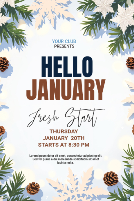 January Event Announcement Template | PosterMyWall