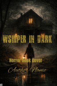 White Wishper In Dark Horror Book Cover  Poster template