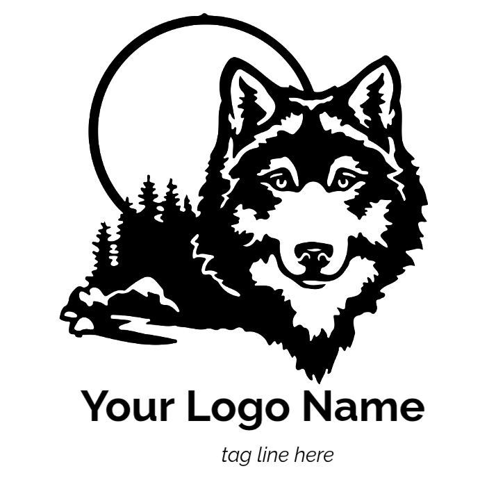 White Wolves Design White Wolf Logo Design Instagram Post Template | PosterMyWall