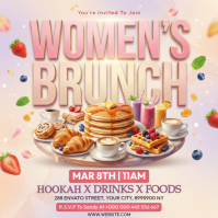 White Women's Brunch Invitation Instagram Post template