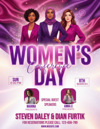 White Women's Conference Flyer template