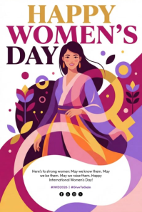 White Women's Day Banner 4' × 6' template