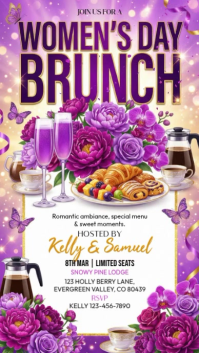 White Women's Day Brunch Instagram Story Video template