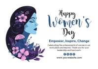White Women's Day Celebration Postcard template