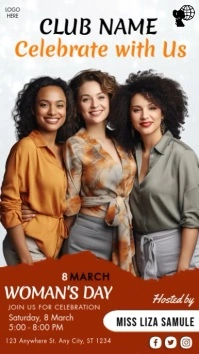 White Women's Day March Instagram Story template