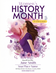 White Women's History Month Flyer (us Letter) template