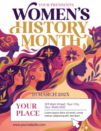 White Women's History Month Flyer (us Letter) Volante (Carta US) template
