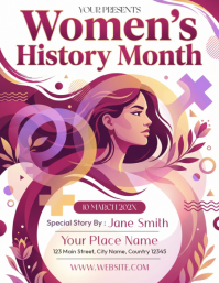 White Women's History Month Flyer (us Letter) template